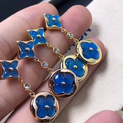 [AW]STAR AND SUN AGATE DIAMOND EARRINGS