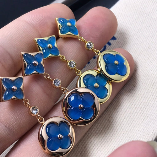 [AW]STAR AND SUN AGATE DIAMOND EARRINGS