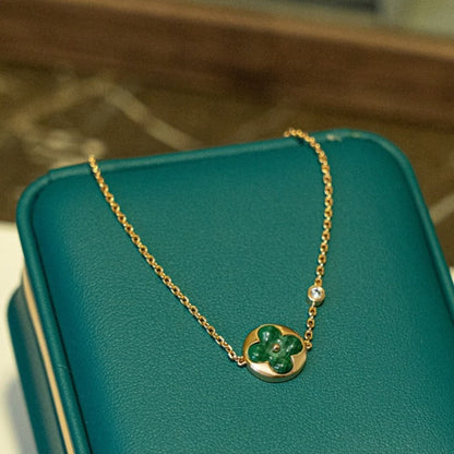 [AW]SUN MALACHITE 1 DIAMOND ROSE GOLD BRACELET
