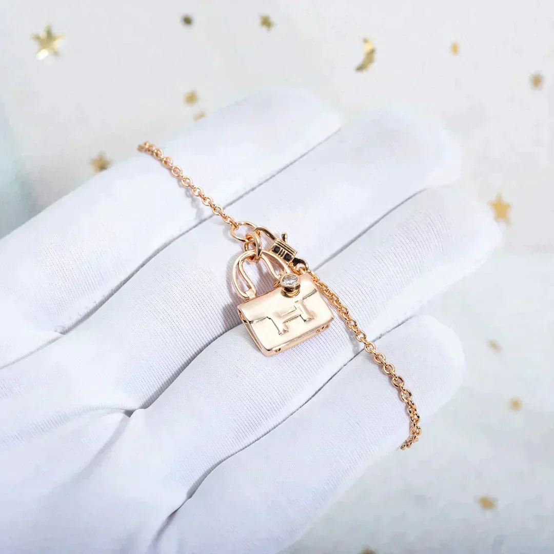 [AW]AMULETTE PEDANT ROSE GOLD NECKLACE