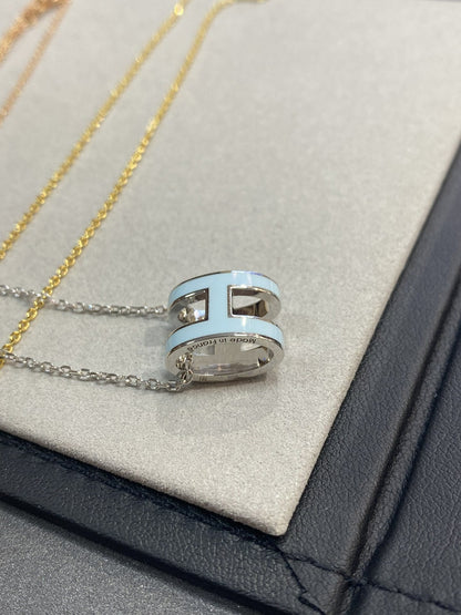 [AW]POP H LIGHT BLUE NECKLACE