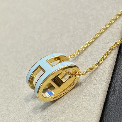 [AW]POP H LIGHT BLUE NECKLACE
