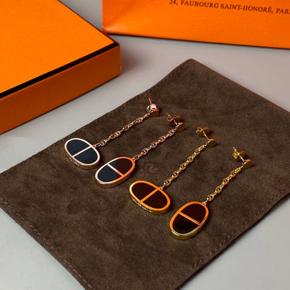 [AW]CHAINE VERSO BLACK CERAMIC EARRINGS