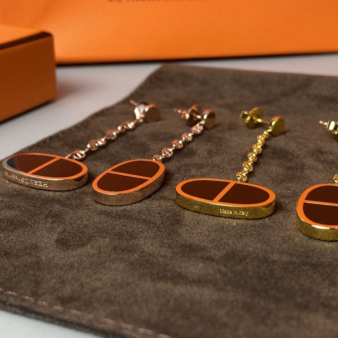 [AW]CHAINE VERSO BLACK CERAMIC EARRINGS