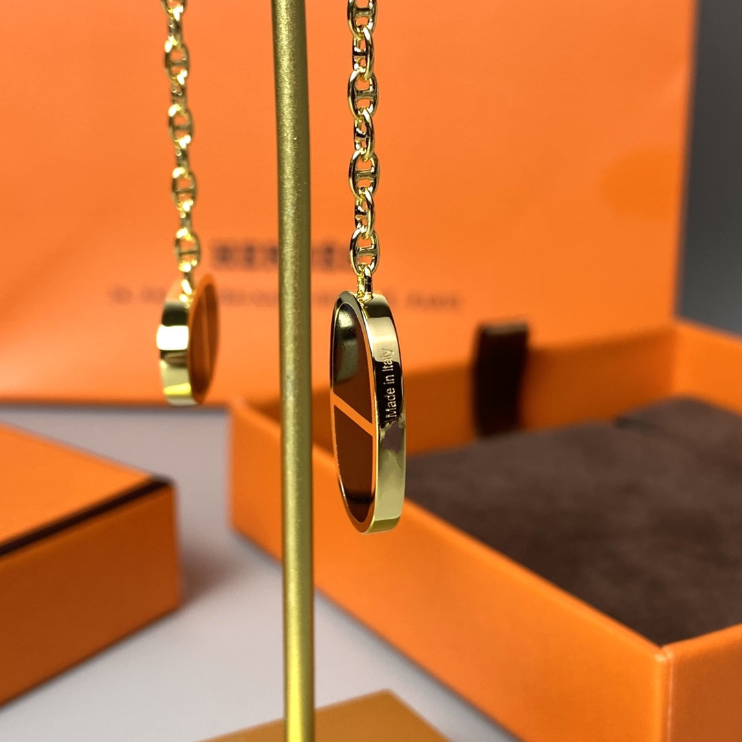 [AW]CHAINE VERSO BLACK CERAMIC EARRINGS