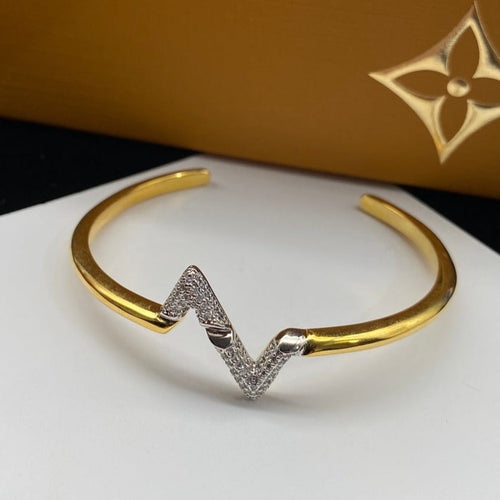 [AW]VOLTE UPSITE DOWN DIAMOND GOLD OPEN BRACELET