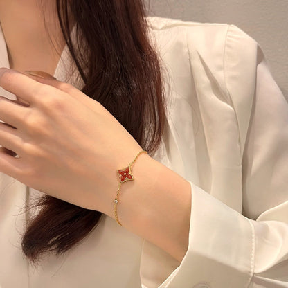 [AW]COLOR STAR CARNELIAN ROSE GOLD DIAMOND BRACELET