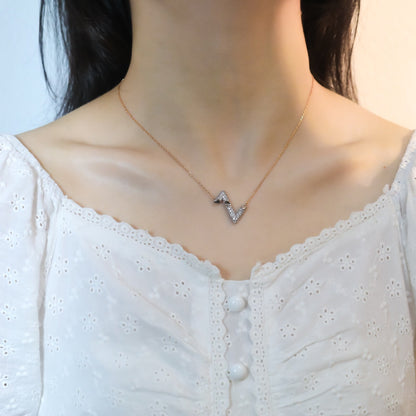 [AW]VOLT SILVER DIAMOND PEDANT NECKLACE