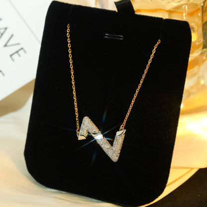 [AW]VOLT SILVER DIAMOND PEDANT NECKLACE