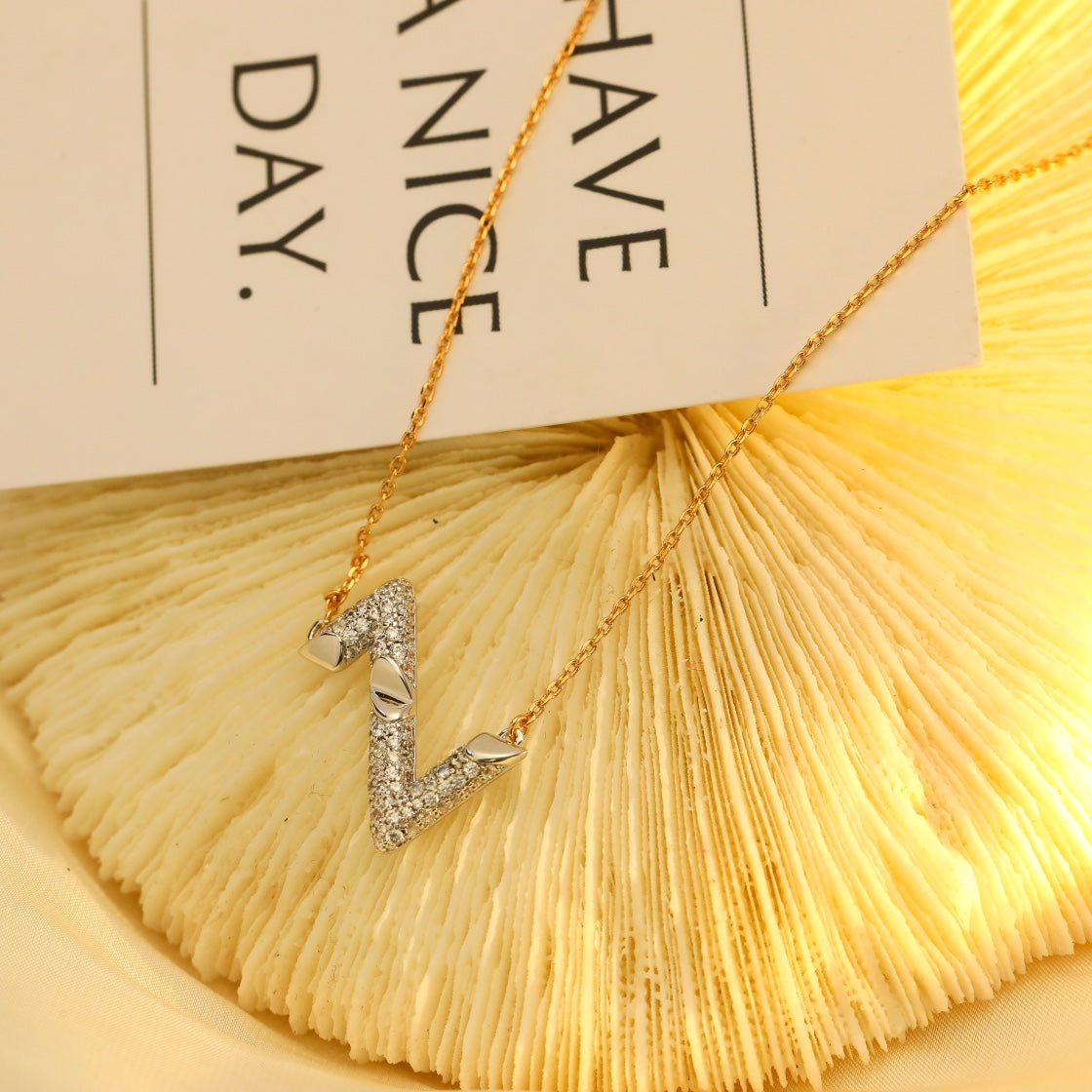 [AW]VOLT SILVER DIAMOND PEDANT NECKLACE