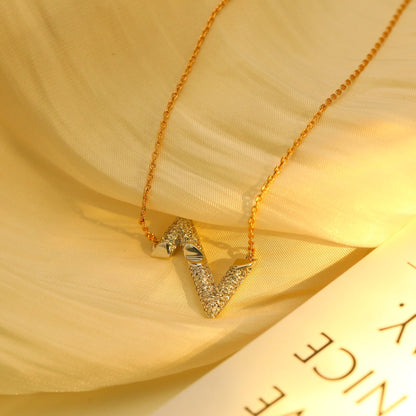 [AW]VOLT SILVER DIAMOND PEDANT NECKLACE