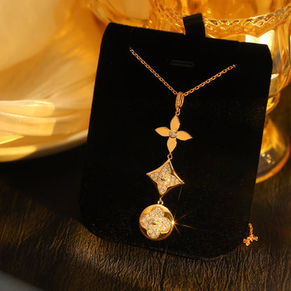 [AW]STAR AND SUN DIAMOND ROSE GOLD NECKLACE
