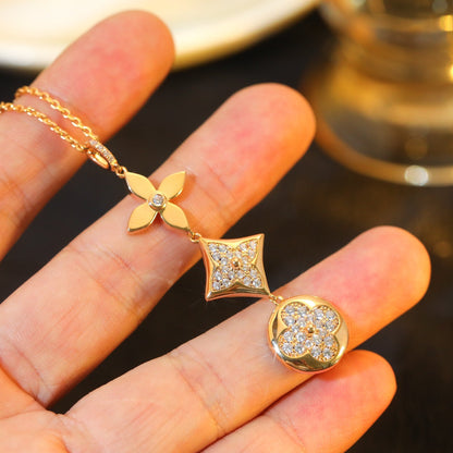 [AW]STAR AND SUN DIAMOND ROSE GOLD NECKLACE