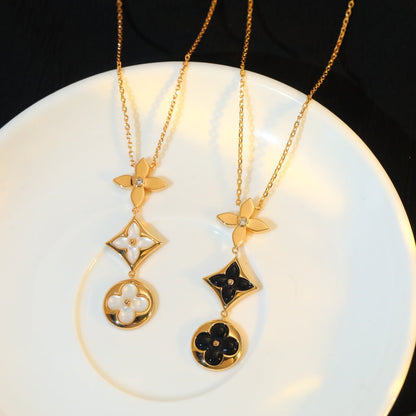 [AW]STAR AND SUN ONYX ROSE GOLD NECKLACE