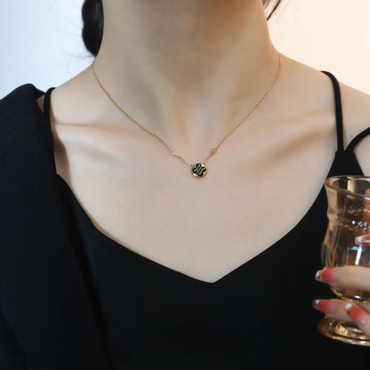 [AW]SUN PEDANT ROSE GOLD 1 DIAMOND NECKLACE