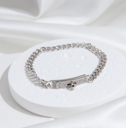[AW]KELLY CHAIN SILVER DIAMOND BRACELET