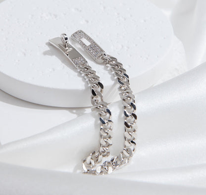 [AW]KELLY CHAIN SILVER DIAMOND BRACELET
