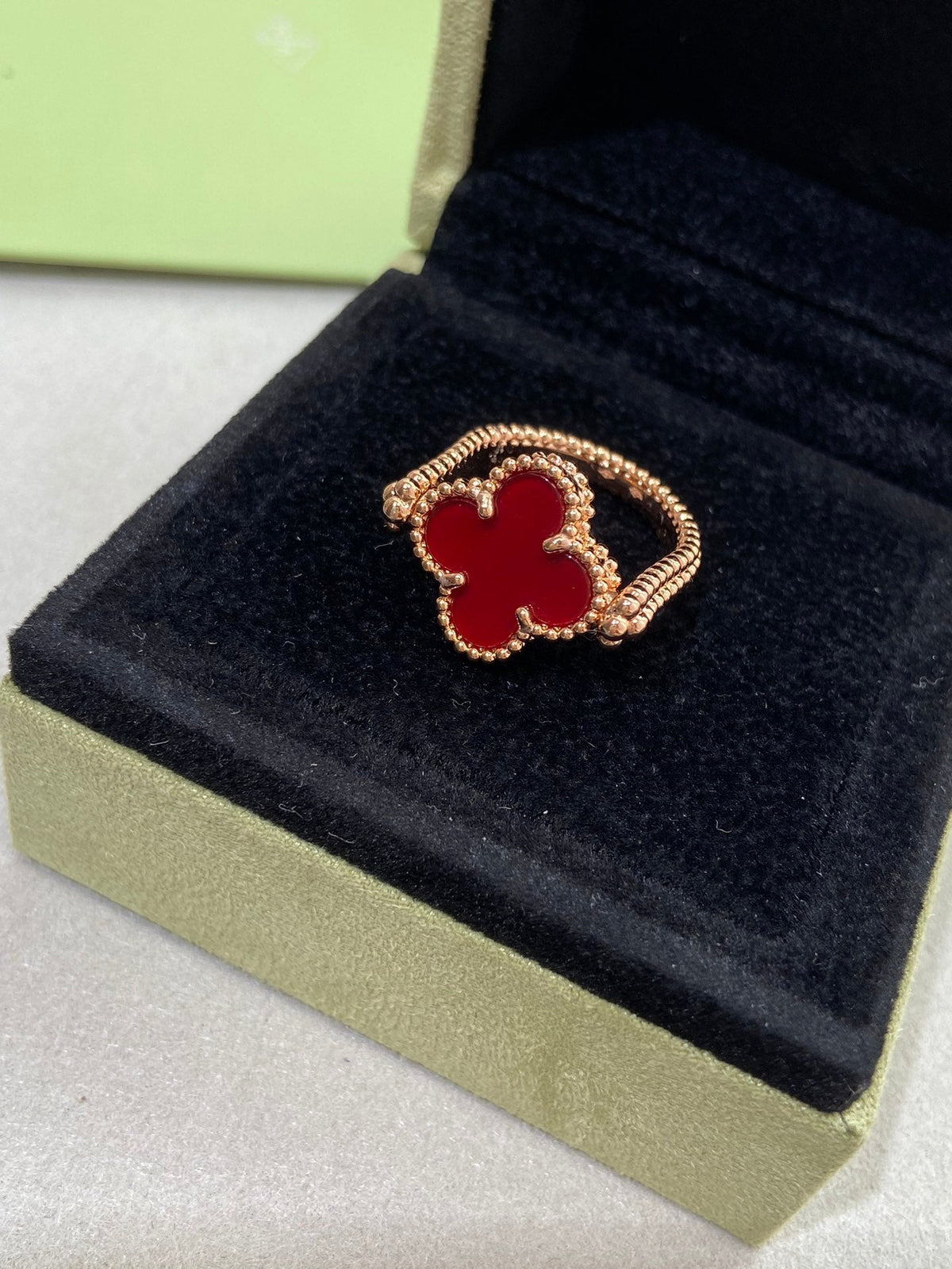 [AW]LUCKY CLOVER ROSE GOLD REVERSIBLE RING