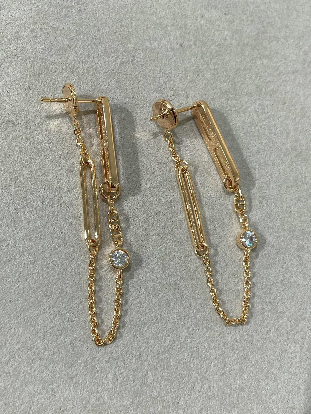 [AW]CHAINE CHAOS DIAMOND DROP EARRINGS