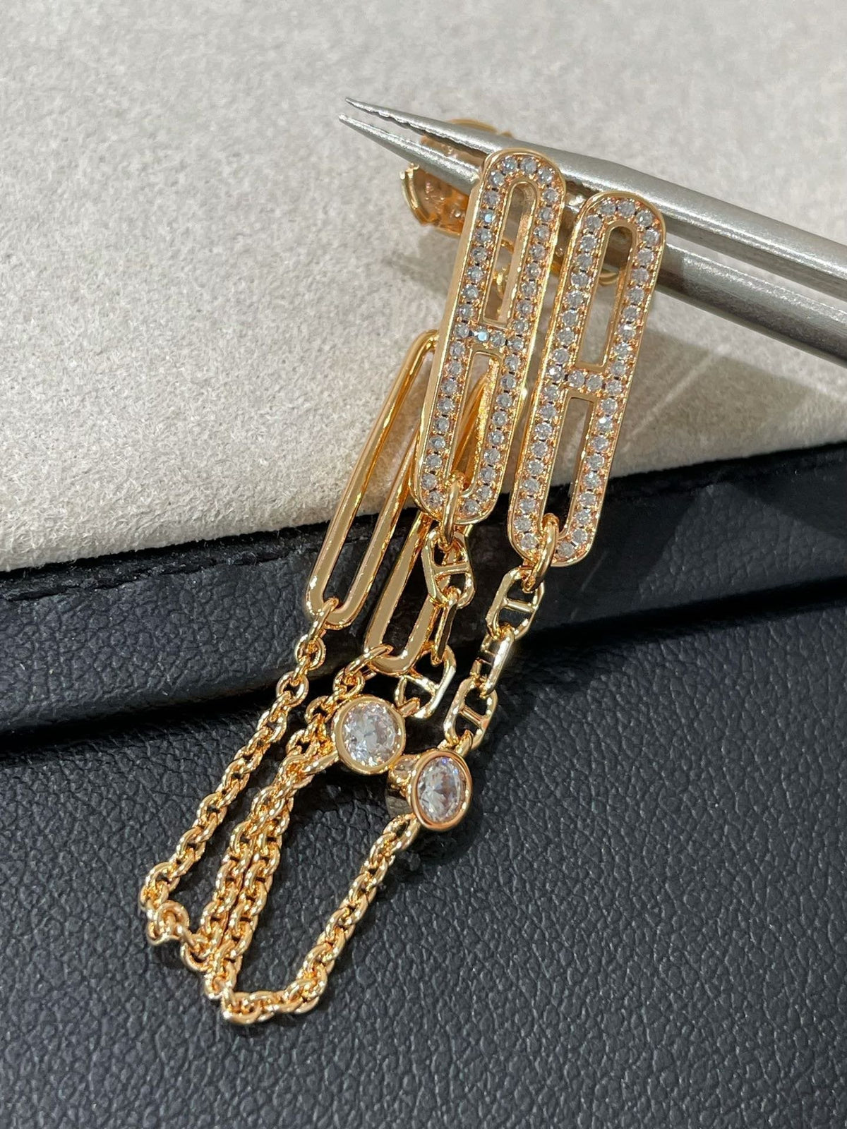 [AW]CHAINE CHAOS DIAMOND DROP EARRINGS