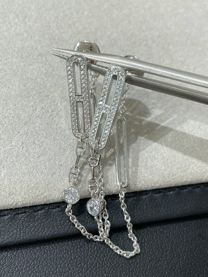 [AW]CHAINE CHAOS DIAMOND DROP EARRINGS