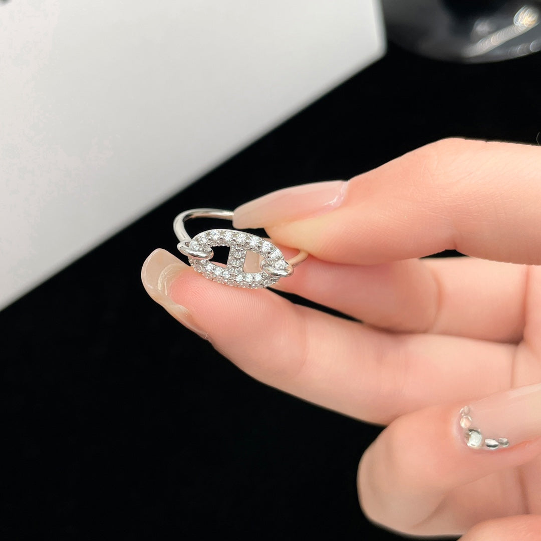 [AW]RONDE SMALL SILVER DIAMOND RING