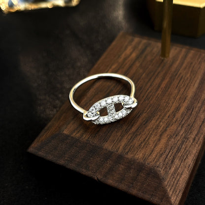 [AW]RONDE SMALL SILVER DIAMOND RING