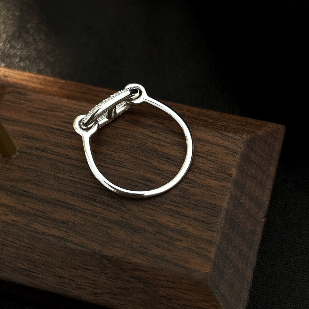 [AW]RONDE SMALL SILVER DIAMOND RING