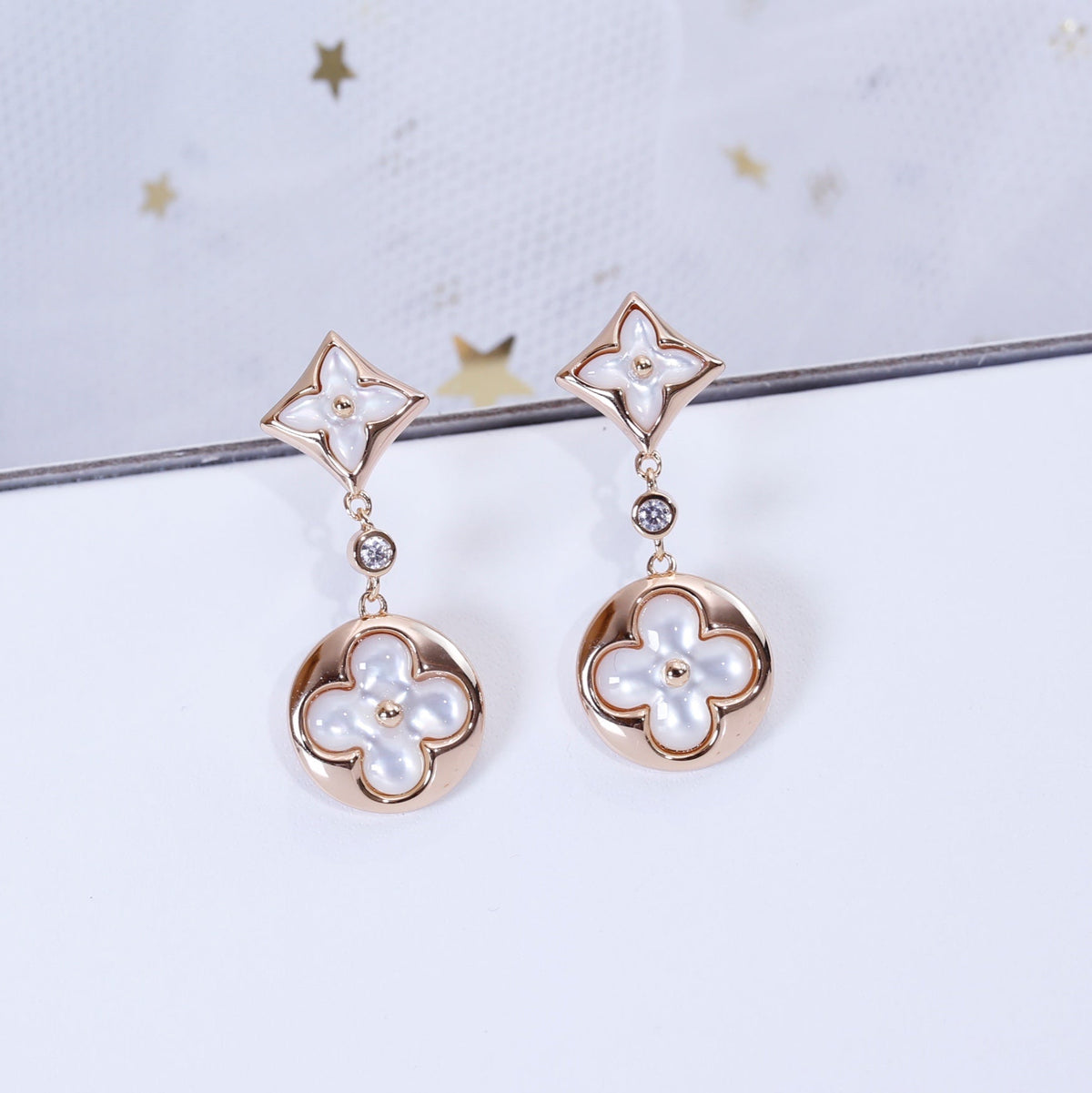 [AW]STAR AND SUN ROSE GOLD MOP DROP EARRINGS