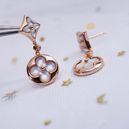 [AW]STAR AND SUN ROSE GOLD MOP DROP EARRINGS