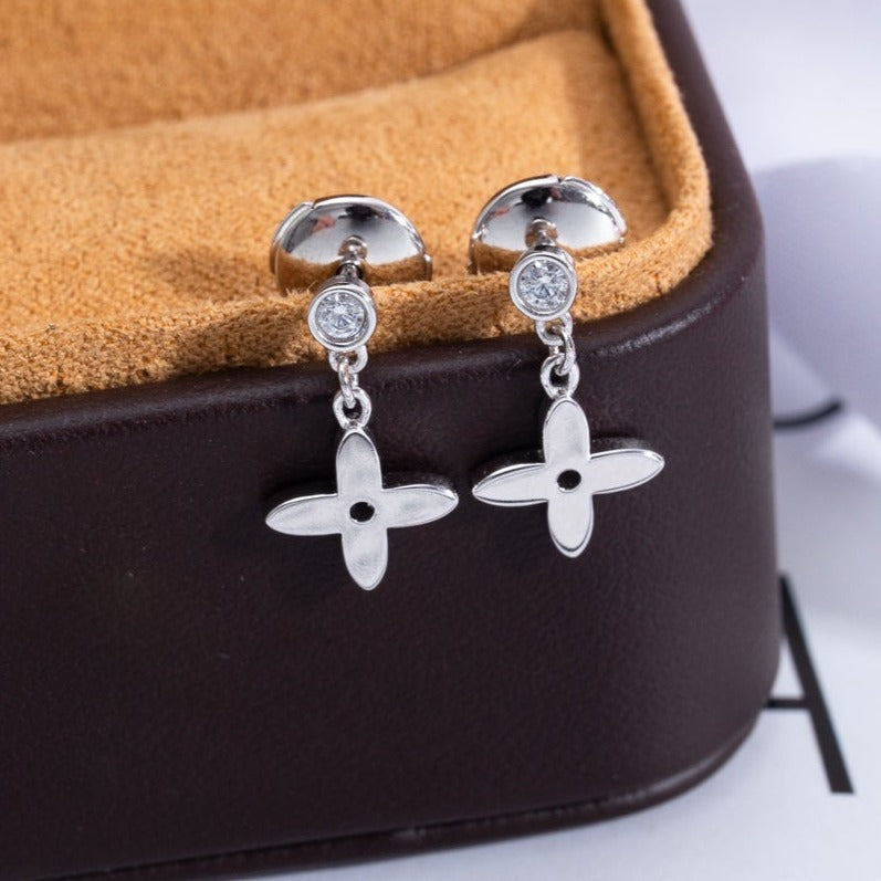 [AW]VIDYLLE SILVER DIAMOND MINI DROP EARRINGS