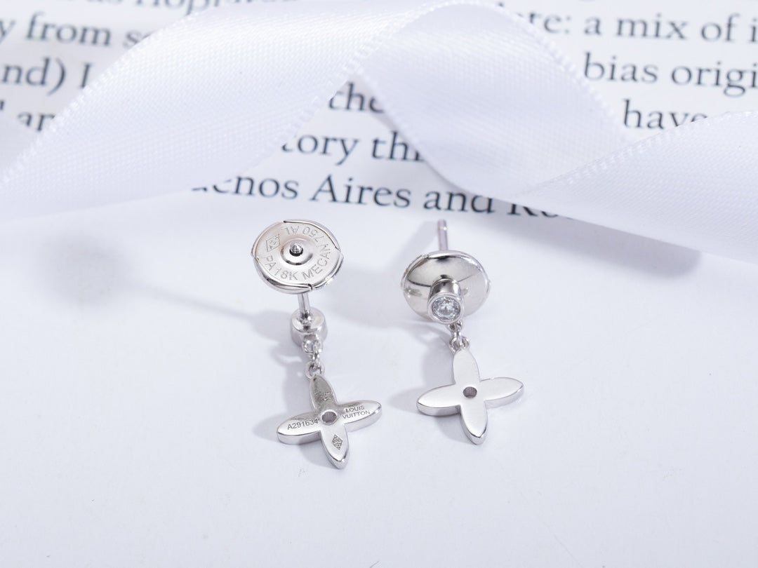 [AW]VIDYLLE SILVER DIAMOND MINI DROP EARRINGS