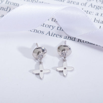 [AW]VIDYLLE SILVER DIAMOND MINI DROP EARRINGS