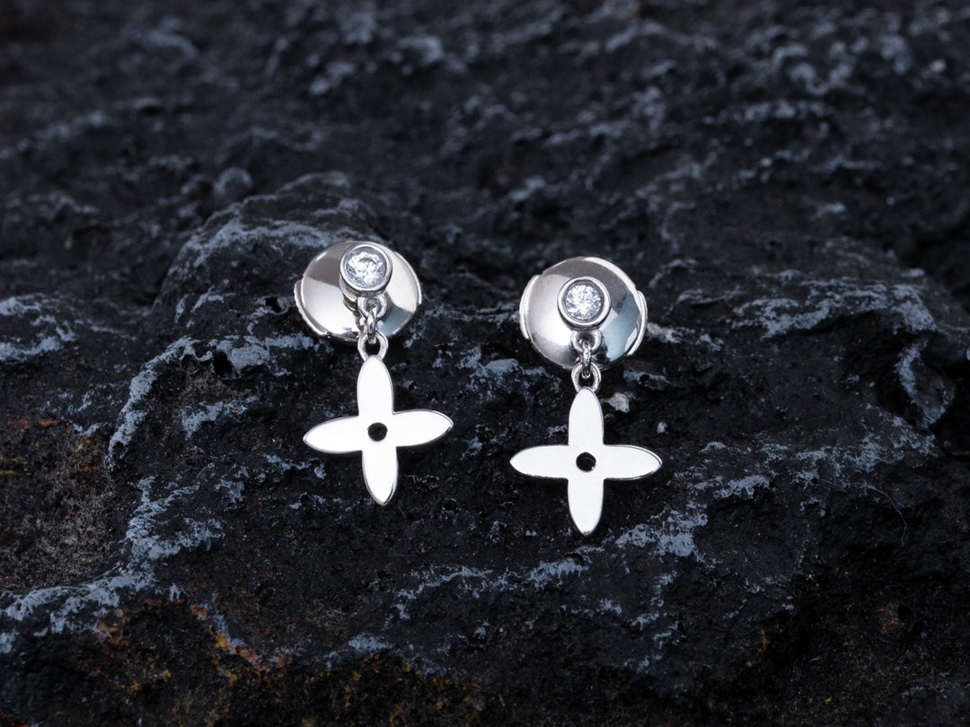 [AW]VIDYLLE SILVER DIAMOND MINI DROP EARRINGS