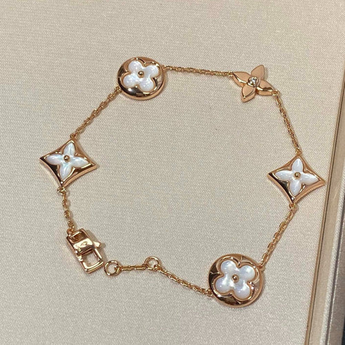 [AW]STAR AND SUN 5 MOTIF MOP ROSE GOLD BRACELET