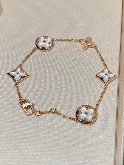 [AW]STAR AND SUN 5 MOTIF MOP ROSE GOLD BRACELET