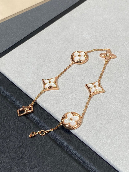 [AW]STAR AND SUN 5 MOTIF MOP ROSE GOLD BRACELET