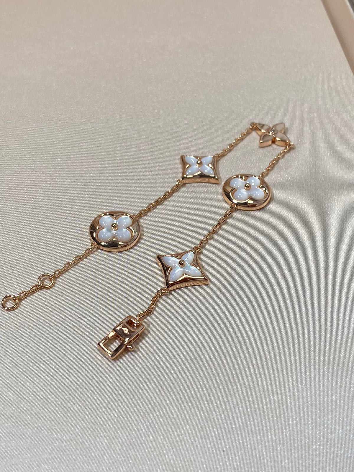 [AW]STAR AND SUN 5 MOTIF MOP ROSE GOLD BRACELET