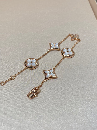 [AW]STAR AND SUN 5 MOTIF MOP ROSE GOLD BRACELET