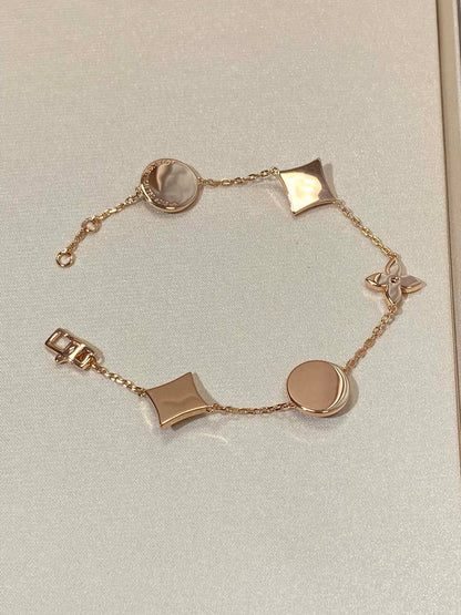 [AW]STAR AND SUN 5 MOTIF MOP ROSE GOLD BRACELET