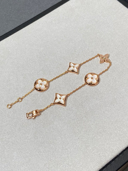 [AW]STAR AND SUN 5 MOTIF MOP ROSE GOLD BRACELET