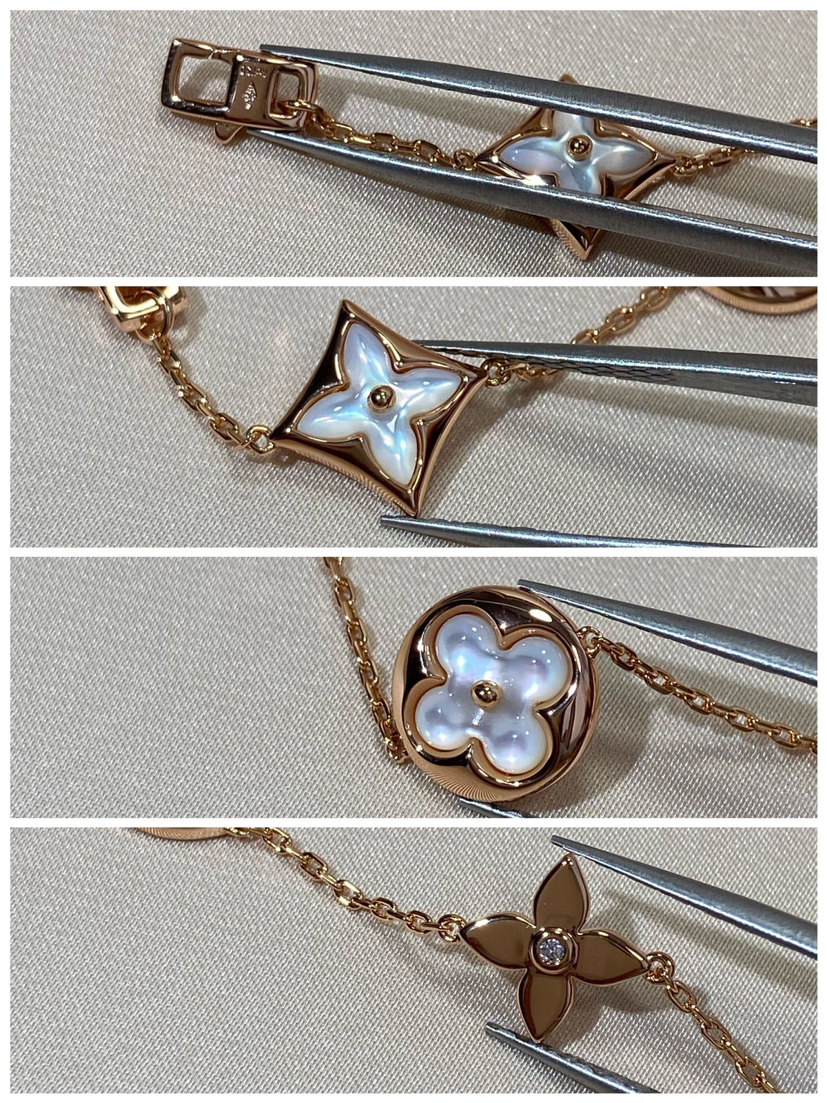 [AW]STAR AND SUN 5 MOTIF MOP ROSE GOLD BRACELET