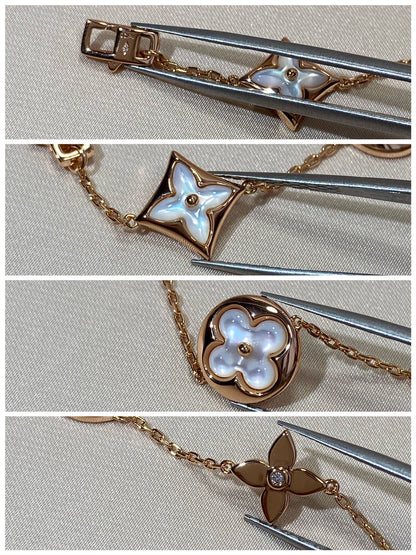 [AW]STAR AND SUN 5 MOTIF MOP ROSE GOLD BRACELET
