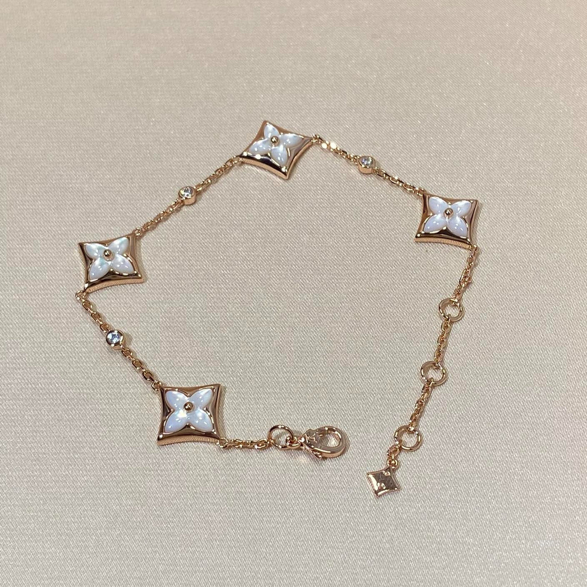 [AW]STAR 4 MOTIF MOP DIAMOND ROSE GOLD BRACELET
