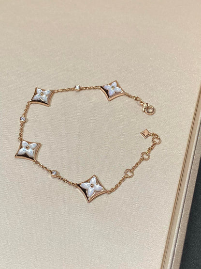 [AW]STAR 4 MOTIF MOP DIAMOND ROSE GOLD BRACELET