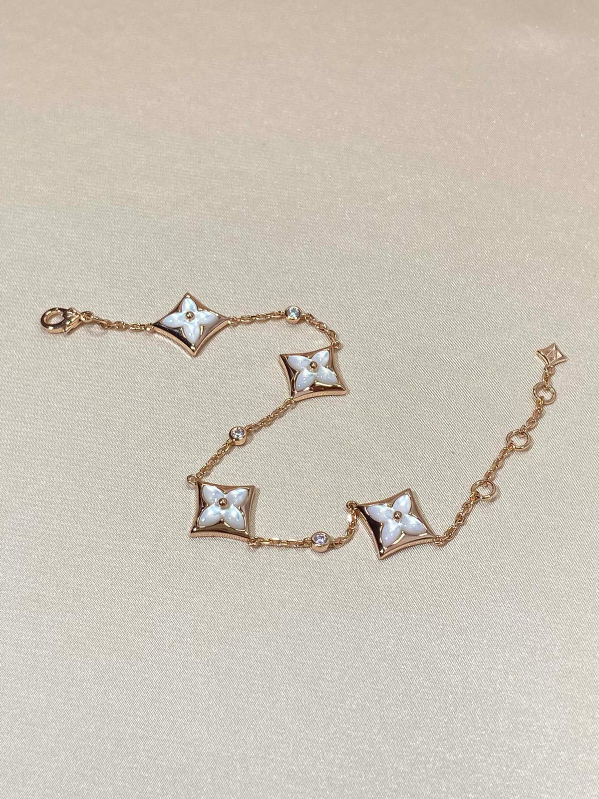 [AW]STAR 4 MOTIF MOP DIAMOND ROSE GOLD BRACELET
