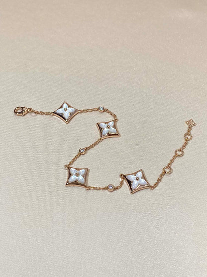 [AW]STAR 4 MOTIF MOP DIAMOND ROSE GOLD BRACELET
