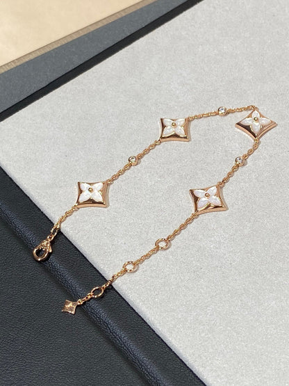 [AW]STAR 4 MOTIF MOP DIAMOND ROSE GOLD BRACELET