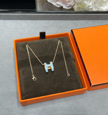 [AW]POP H SKY BLUE NECKLACE