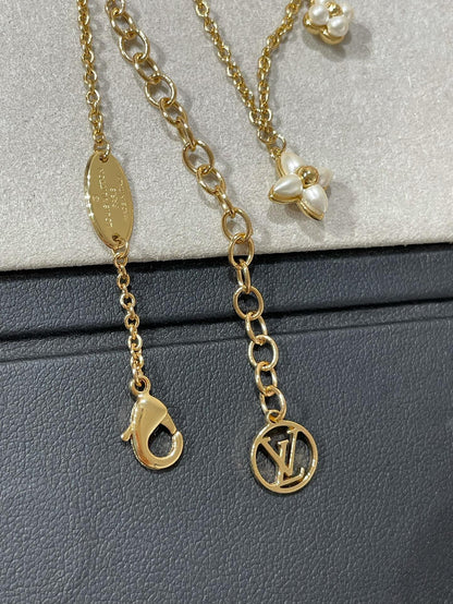 [AW]FLOWERGRAM GOLD MOP DOUBLE ROW NECKLACE